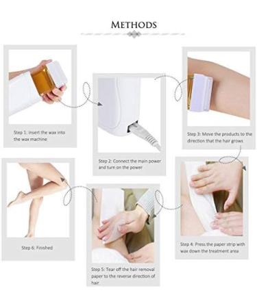 Professional Hair Removal Set - Wax Roller 100g Thermal Wax 5 Wood Spatulas & 100 Paper Strips - Lavender Color - Buy Online on GoSupps.com