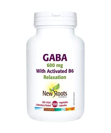 New Roots Herbal - Gaba 600mg with Activated B6-300 Capsules - Gaba Calm Mind - Relaxation and Sleep - Gaba Supplement - Nervous System Supplements - Gaba Calming Support - Gaba Capsules - Gaba Sleep 300 count (Pack of 1)