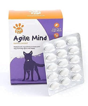 PetExx Agile Mind Supplement for Senior Cats and Dogs with Omega 3, CoQ10, Gingko Biloba, Vitamin B6, B12, D3, and E - UK Made - Buy Online on GoSupps.com