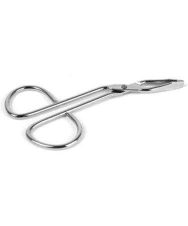 Minkissy Stainless Steel Eyebrow Tweezer Scissor Shaped Eyebrow Tweezer Clip Flat Tip Tweezers Hair Plucker for Men Women (Silver) - Buy Online on GoSupps.com