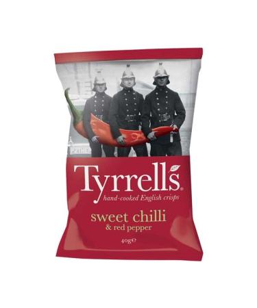 Tyrrells Hand Cooked British Crisps 24 x 40g (Sweet Chilli & Red Pepper)