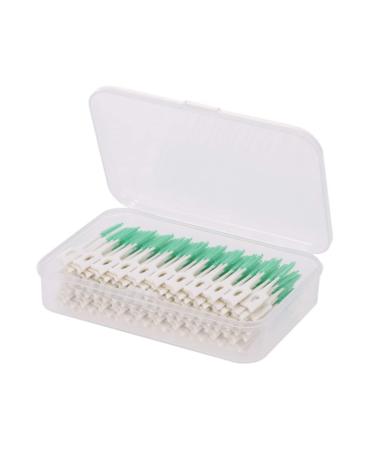 Interdental Brush Ultra narrow disposable tooth cleaning brush Silicone toothpicks for interdental spaces Green 160pcs/Box Toothpicks