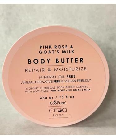 Ciroa Pink Rose & Oat Milk Body Butter Repair & Hydrate Dermatologically Tested & Vegan Friendly 15.8 oz / 450gr