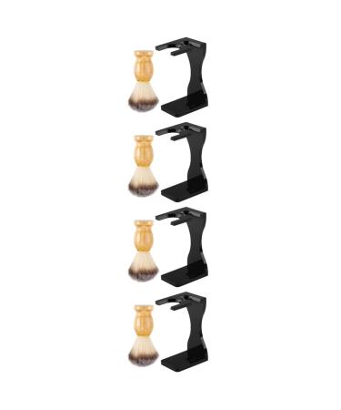Minkissy 4 sets of shaving shell shaving shell hairdressing razor brush salon shaving brush shaving brush shaving organizer shaving brushes and stands shaving cream wood.