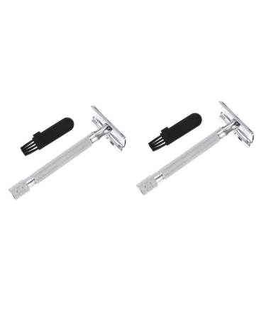 Gleavi 2st manueller razor T face razor traditional razor double razor friendly razor white adjust old -fashioned double -edged The head is a zinclegation whitex2stk 10.3x4cmx2pcs