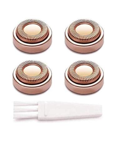 Replacement Heads for Finishing Touch Flawless Facial Hair Remover Shaver for Women, 18K Rose Gold Plated - Pack of 4