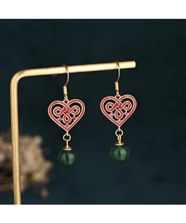 Fashion Earrings Sweetheart Earrings Ladies Classical Style Green Ball Vintage Elegant Pendant Earrings Jewelry Dainty Earrings Fashion Accessories - Buy Online on GoSupps.com