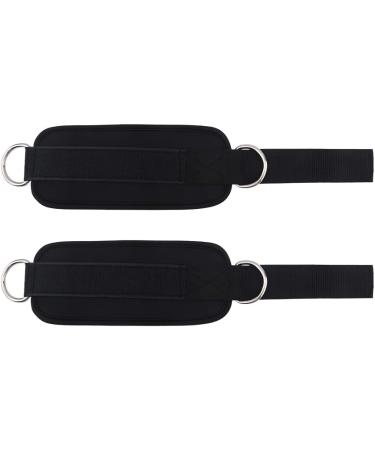 2 Pieces Foot Loops Cable Pull - Fitness Ankle Straps with D-Rings & Carabiners for Leg Extensions | Black - Ideal for Men & Women - Buy Online on GoSupps.com