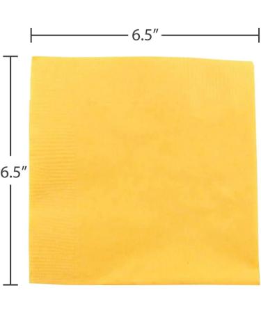 JAM PAPER Medium Lunch Napkins - 6 1/2 x 6 1/2 - Yellow - 50/Pack 6.5x6.5 Inch (Pack of 50) Yellow - Buy Online on GoSupps.com