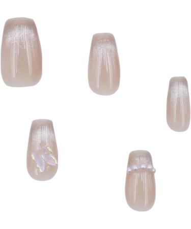 ieron Cat Eyes Cured Nail Wraps Self-Adhesive Gel Nail False Nails with Butterfly Removable Glue on Nails for Girls Glitter Nail Tips (S) - Buy Online on GoSupps.com