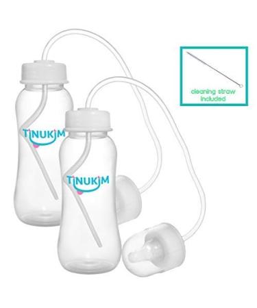 Tinukim iFeed 9oz Self Feeding Baby Bottle - Anti-Colic Nursing System, 2-Pack White - Buy Online on GoSupps.com