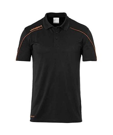 uhlsport Unisex Kids Stream 22 Polo Kids Polo 140 Black/Fluo Orange