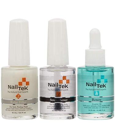 Nail Tek Nail Recovery Kit: Cuticle Oil, Strengthener, Ridge Filler - Restore Damaged Nails in 3 Steps - Buy Online on GoSupps.com