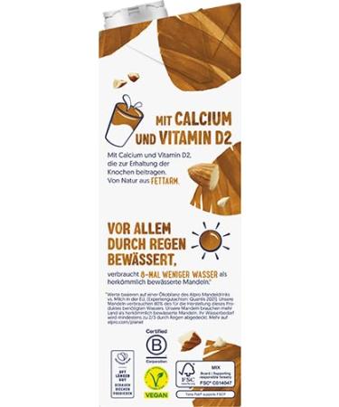 Alpro MandelDrink Original UHT 8x1L - Vegan Lactose-Free Low Fat & Sugar Enriched with Calcium & Vitamins - Buy Online on GoSupps.com