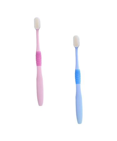 Kombiuda 2st soft toothbrush soft handle toothbrush with super soft bristle toothbrush adult tooth cleaning brush couple toothbrush soft fur pregnant woman miniature gift