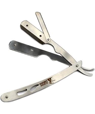 Classic Samurai Stainless Steel Barber Straight Edge Razor + 100 Lord Blades - Buy Online on GoSupps.com