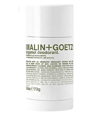 Malin + Goetz Eucalyptus, Bergamot, and Botanical Deodorant, with natural ingredients, effective odor and sweat protection, all skin types, no residue or stains, no aluminum, alcohol, 2.6 Fl Oz. Bergamont