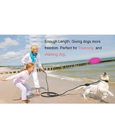 Lampop Dog Training Lead Leash Heavy Duty Strong Nylon Long Line Lead with Soft Padded Handle for Large Medium and Small Dogs Training Running Tracking Camping or Backyard (L15m/50ft Black) L: 15M/50FT Black - Buy Online on GoSupps.com