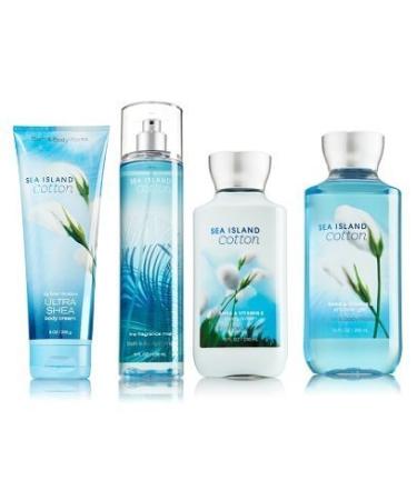 Sea Island Cotton Gift Set Signature Collection - Bath & Body Works - Body Lotion - Fragrance Mist - Body Cream & Shower Gel Full Size
