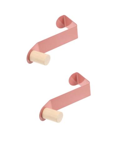 MAGICLULU 2pcs Door Hook Over Door Towel Bar Back Door Clothes Hook Wrought Iron Pink Coat Rack On The Door