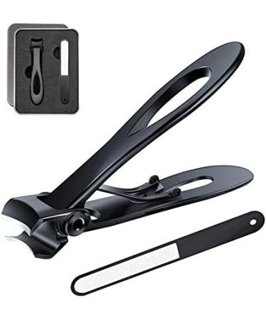 BYCUFF Nail Clipper Set Thick Toenail & Fingernail Cutter with Wide Jaw Opening Stainless Steel Nail File Ingrown Manicure Pedicure Kit for Men & Women Black - Buy Online on GoSupps.com