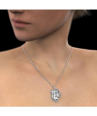 Pashal Boxer Dog Etched Silver Chain Pendant Necklace - Dog De Bordeaux, Boxer, Bulldog - Buy Online on GoSupps.com