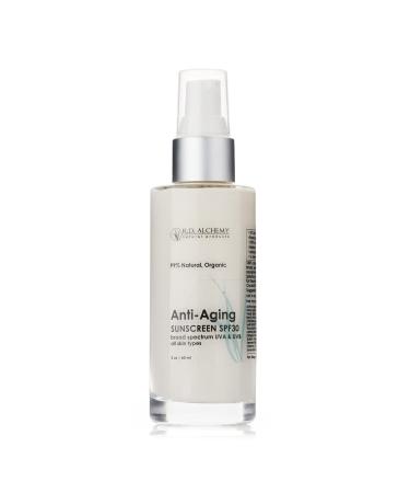 RD Alchemy - 99% Natural  Organic Anti-Aging Protecting Moisturizer. Non Nano Zinc Oxide & Titanium Dioxide - Lightweight Non Greasy SPF for Face - Reduce Effects of Aging with a Sunscreen for Acne & Oily Skin.