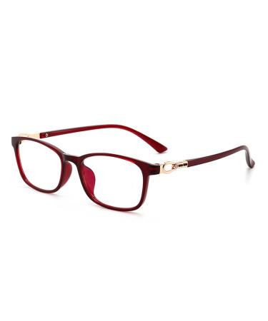 Zukky anti-blue lighting glasses for women vintage-red large frame blue light that readers AM25 blocks (Color: Red Size: 3.5x)