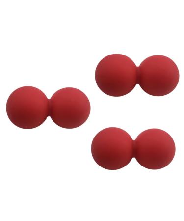 Fomiyes 3st peanut ball mobility peanut relaxation ball double massage yoga-ball muscle roll Massage ball peanut yoga roller peanut balls massage ball fascia ball fitness red