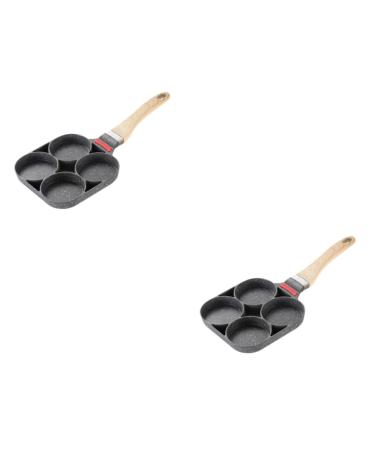Milisten 2pcs 4 Pan Cake Maker Induction Pans Square Pan Cooker Pan Egg Frying Pan Burger Omelet Pan Love Benton Pan Griddle Pan Frying Pan Nonstick Mini Egg Dumpling Pot 40X17.6X2.5cmx2pcs Assorted Colorx2pcs