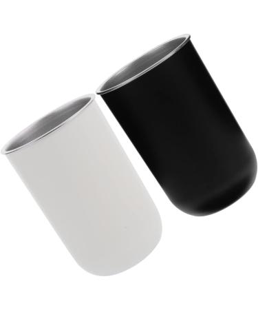8 Pack Stainless Steel Mouthwash Cups - Travel Toothbrush Holder & Bathroom Accessories - Rustproof Simple Design 4 Colors - 12x8cm - Buy Online on GoSupps.com