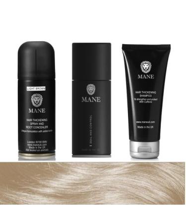 MANE Mane 100ml thickening shampoo and 100ml Seal and Control (light brown)