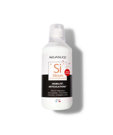 Joint organic silicon - oral solution 1L - Enriched with marine collagen & turmeric - Supports bone capital - ensures joint and muscle comfort - Made in France. Aquasilica