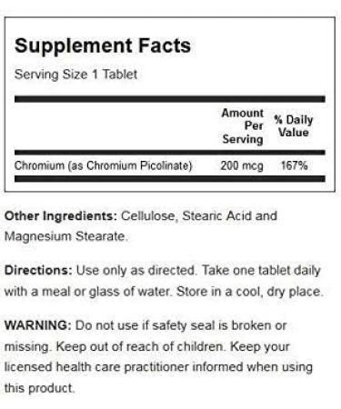 Chromium Picolinate 200mcg - 50 Tabs | Essential Trace Mineral Supplement - Buy Online on GoSupps.com