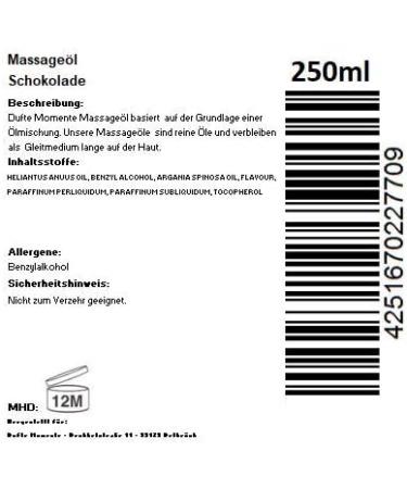 Smell Moments Chocolate Massage Oil 250ml - Indulge in Luxurious Aromatherapy | International Shipping Available - Buy Online on GoSupps.com