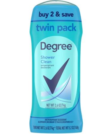 Degree Antiperspirant Deodorant Shower Clean Twin Pack 48-Hour Sweat and Odor Protection Antiperspirant for Women 2.6 oz - Buy Online on GoSupps.com