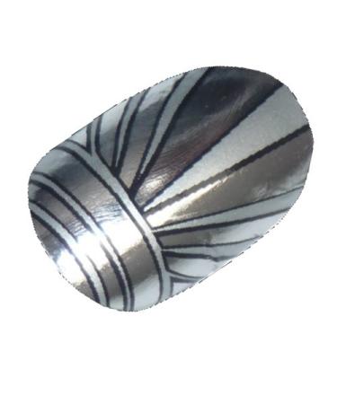 Chix Nails Nail Wraps Art Deco Silver Chrome Fingers Toes Vinyl Foils