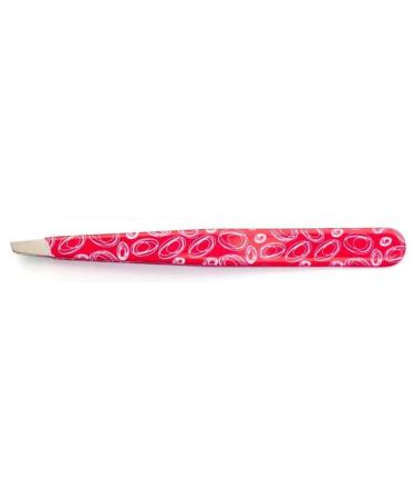 Nippes KOSMOS cosmetic tweezers in pink bevelled tip stainless steel colourful lacquered 9 cm long fine tweezers tear off eyebrow tweezers