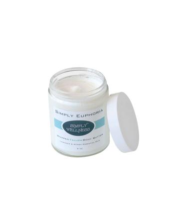 Simply EUPHORIA Whipped Body Butter w/Lavender + Myrrh - LARGE 6 oz glass jar - NO Chemicals - Organic - 100% Natural - Rejuvenating - Relieves Eczema Psoriasis Rosacea Scars Dermatitis & more (6 oz glass jar)