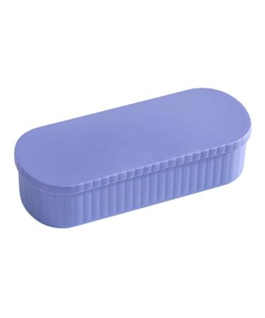 FOMIYES Makeup Brush Cleaning Mat with Brush Drying Holder Makeup Puff Cleaner Box Brush Cleaner Pad Cosmetic Brush Organizer Rack Purple