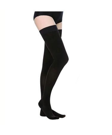 Aciyd thin leg care compression stockings-comfortable and durable design compression shell men and women alleviate varicose veins in the legs at edema (23-32 mmHg) black-L
