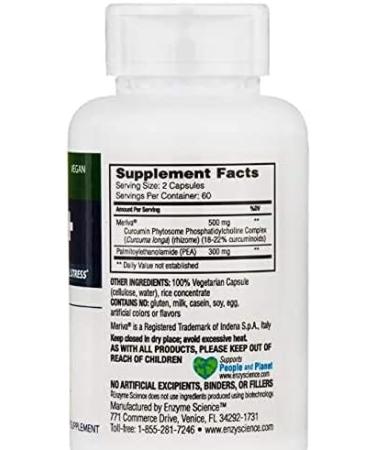 Enzyme Science Pea+ 60 Capsules | All-Natural Meriva Curcumin Supplement for Physiological Support - Nervous, Immune & Muscular Systems - Buy Online on GoSupps.com