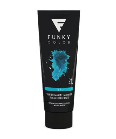 FUNKY COLOR TEAL 21 semi-permanent hair coloring semi-permanent hair color. (28 colors)