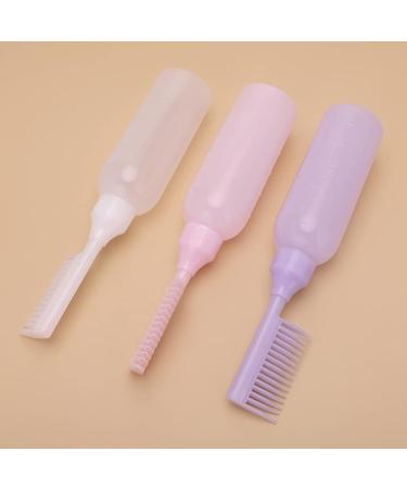 2 Pieces Comb Applicator Bottle Hair Dyeing Bottle Root Comb Applicator Bottle Hair Coloring Bottle Scalp Treament Essential Salon Hair Cleansing Bottle With Scale Pink - Buy Online on GoSupps.com