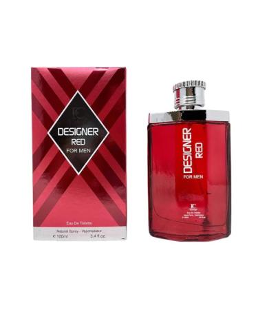 Designer Red for Men (FC) Eau de Toilette 3.4 Fl. Oz Amber Woody fragrance for men.