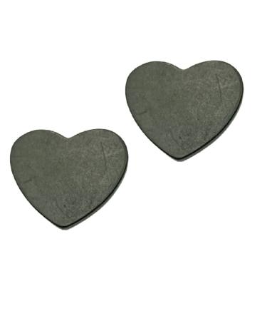 Yitana Schungit cell phone plate anti -radiation sticker schungit emf protection schungit stone heart shape sticker (black 2 pieces) black 2 pieces