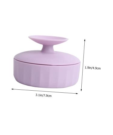 Silicone Makeup Brush Cleaning Box & Pad - Dry Cleaner Tool 7.9x5.25CM - Violet | Best Brush Scrubber Mat for Efficient Makeup Cleaning - Buy Online on GoSupps.com