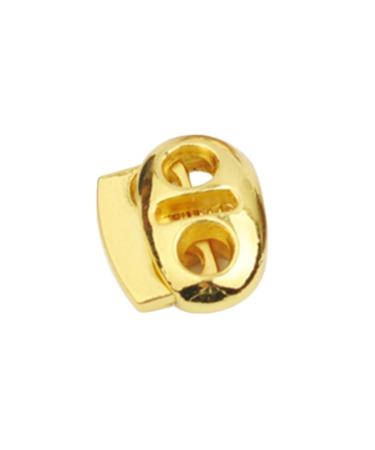 Hole Cord Lock Stopper spring buckle Cord Locks Toggles DIY 30pcs/lot Oval Metal Alloy Stoppers Toggle Cord Locks Drawstring Two Hole For 4mm Bungee(Gold) 14mmx17mm Gold