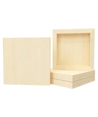 Worown 4pcs 6  x 6  Wood Panel  Wood Canvas Boards  Wood Panels for Painting  Crafts  Pouring Art 6 x 6