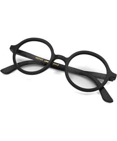 London Mole Eyewear - Stylish Round Reading Glasses | Unisex Cool Readers with Spring Hinges | Matt Black 1.5x - Buy Online on GoSupps.com